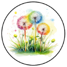 WATERCOLOR COLORFUL DANDELIONS ENVELOPE SEALS LABELS STICKERS PARTY FAVORS