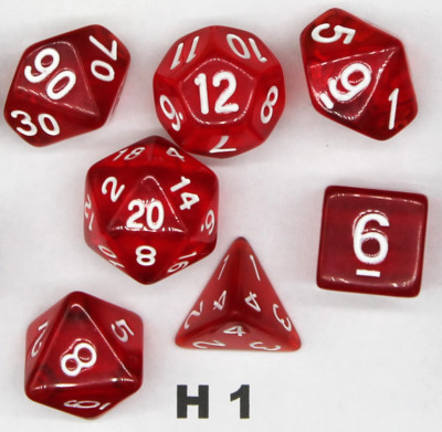 RPG Würfel Set H1 -rot -7 Würfel im Set -ideal auch für die Würfelsammlung