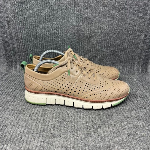 Cole Haan Zerogrand Perforated Sneaker Shoes Woodbury Brown Leather Mens 9.5 M