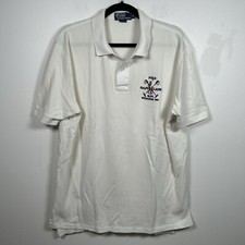 Vintage Ralph Lauren Polo Shirt XL White Crest RLPC 1967 Embroidered Pony 90s