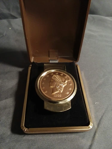 1854 KELLOGG & CO. REPLICA Liberty Double Eagle USA Coin Money Clip