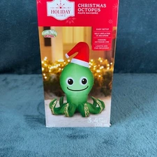 Holiday Time Christmas Octopus Inflatable 3.4 Ft Lights & Fan Included New