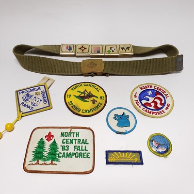 Lot of 13 Vintage Used Boy Scout Metal Merit Badge Belt Clips Awards Skill