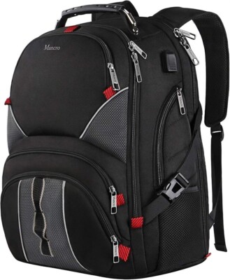 Durable Travel Laptop Backpack for student w/ USB Charging Port, XL