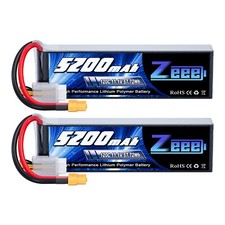 Zeee 3S Lipo Battery 5200mAh 120C 11.1V RC Soft Pack Battery with XT60 Connec...