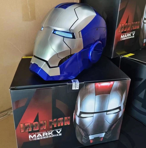 AUTOKING 1:1 Wearable JARVIS Voice Control Cosplay Iron Man MK5 Helmet Mask Gift - Foto 33 di 50