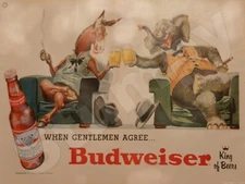 Budweiser When Gentlemen Agree Metal Sign 9" x 12"