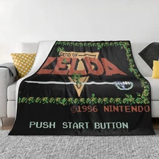 🛏️ Zelda Legends Flannel Blanket – Classic NES Title Screen Throw 🕹️