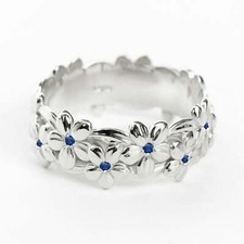 2ct Lab-Created Sapphire Engagement Ring Flower Cluster 14k White Gold Plated