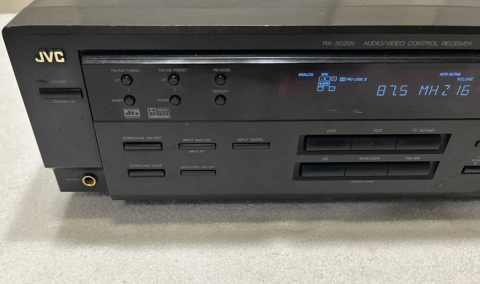 JVC A/V Control Receiver RX-5020V Dolby DTS AM FM Radio Black Tested No Remote - Image 2 of 4