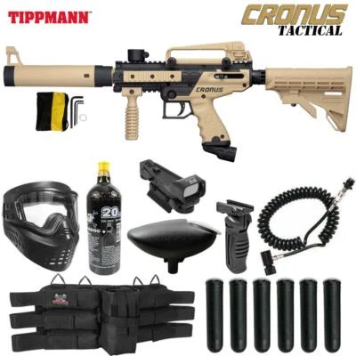 Maddog Tippmann Cronus Tactical CO2 Red Dot Paintball Gun Marker Package Tan