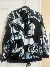 Womens Nike NSW Marble Print 1/2 Zip Pullover Hoodie Jacket Size Small Windbreak