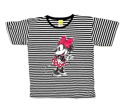Disney's 90th Anniversary Minnie Mouse Striped Ringer T-Shirt | M (42)