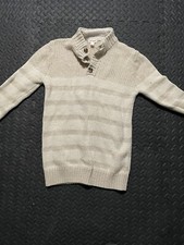 USED Cat Jack Cable Knit Sweater Cream/Beige Cotton Blend Boys XL 16