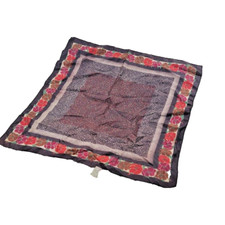 Vintage PA PARIS Scarf Women's Floral and Dot Acetate Bandana 25" Square Japan