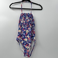 Cupshe floral halter ruffled smocked one piece swimsuit size XS NWT