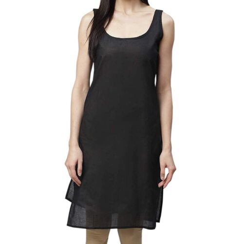 Inner Slips For Women Black Color Cotton Camisole Sleeveless Cotton  Inner Wear - Picture 1 of 4