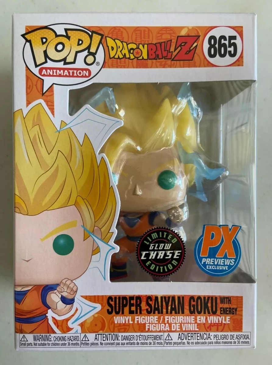 Funko Pop! Animation Dragon Ball Z Super Saiyan Goku with Energy (Glow)  (Chase) PX Previews Exclusive Figure #865 - US