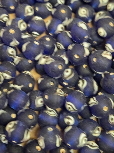 60 PCS COBALT BLUE EVIL EYE GLASS BEADS JEWELRY CRAFT MAKING LOOSE BEADS 12 MM - Picture 3 of 4