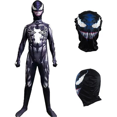 Kids Boys Superhero Venom Jumpsuit Bodysuit Cosplay Outfit Halloween Costume