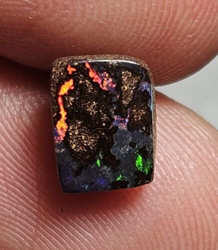 Polished Boulder Opal Yellow Green & Blue Winton 1.45 Ct Lapidary Opal Auction - Foto 3 di 12