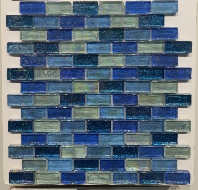 LM-1267  1X2 Aqua Blumoon Mosaic - 11 sheets