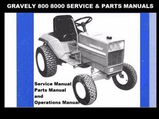 GRAVELY 800 8000 SERVICE OPERATION & PARTS MANUALs Set -210pg for Tractor Repair