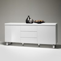 Sydney 2 Door Large Sideboard In High Gloss White With 3 Drawer Sydney 2 Door Large Sideboard In High Gloss White With 3 Drawer