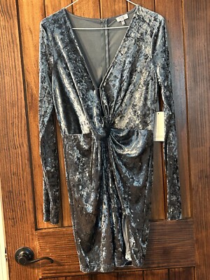 Tobi Plunge V-neck Mini Dress Size M Wrap It Up Crushed Velvet NWT