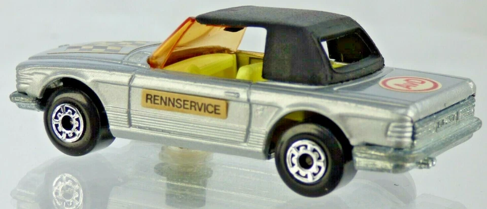 Coche de juguete coleccionable súper rápido Mercedes 350SL AVD R107 C107 Matchbox RENNSERVICE Foto 2 de 4