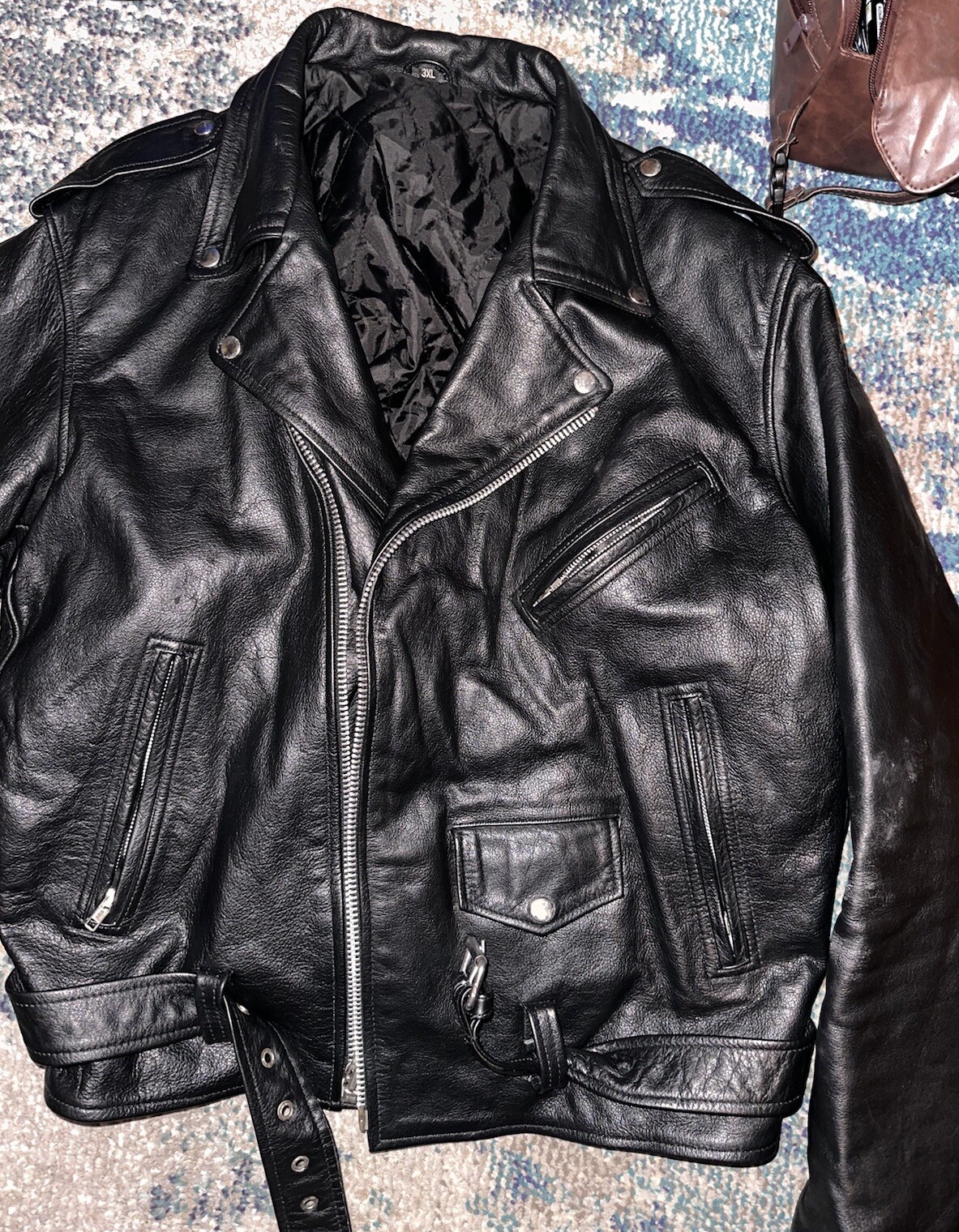 Genuine Leather Men’s Motorcycle Jacket XXL eBay