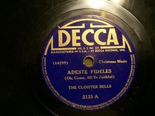 THE CLOISTER BELLS ADESTE FIDELES (OH COME, ALL YE FAITHFUL) DECCA 78