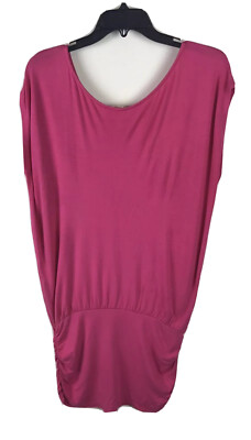 BOSTON PROPER Tunic Top Pink Size SMALL Sleeveless Gathered Bottom Modal Spandex