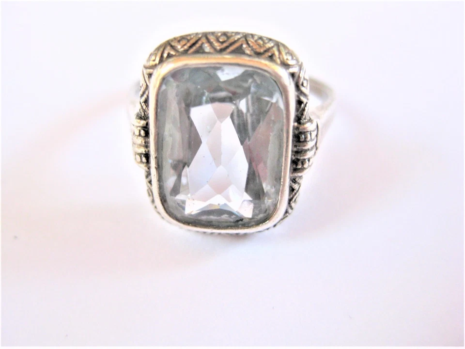 Antico Anello Argento 935 Con Topazio Blu, 3,6 G - Immagine 2 di 3