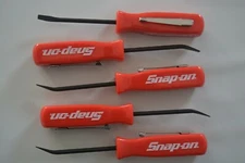 snap on tools promotional mini pocket clip flat pry bar red handle small new 5PC