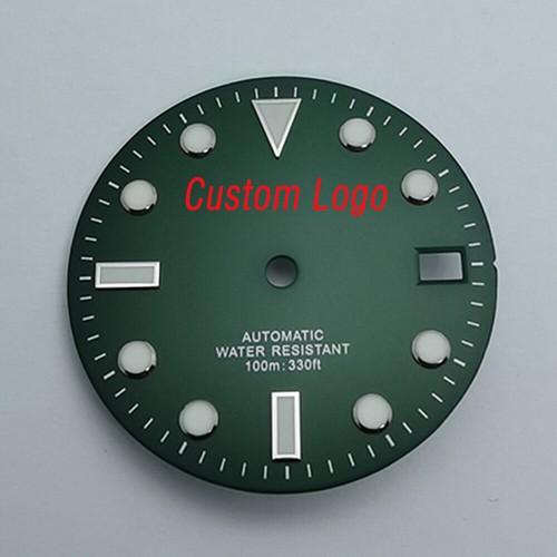 Custom Logo 28.5mm Sterile black/blue/green watch dial fit nh35 nh36 movement - Picture 19 of 19