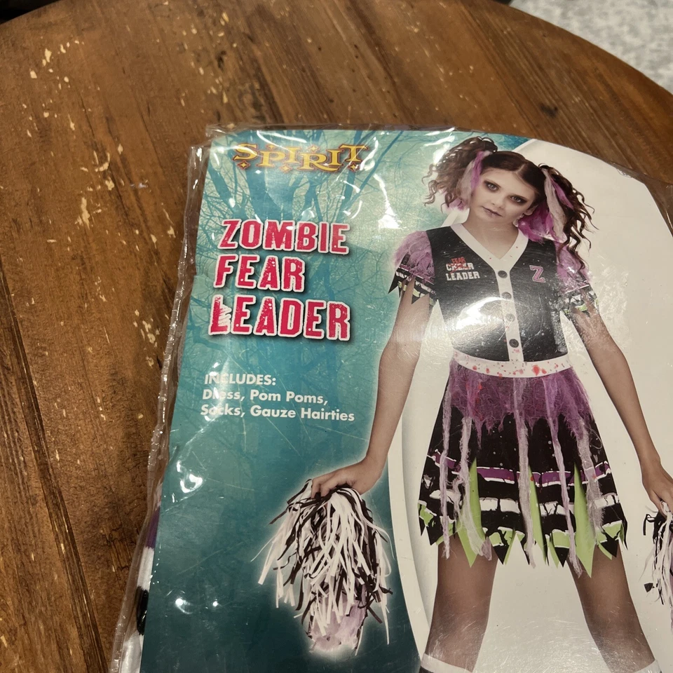 Disfraz de Halloween Zombie Fearleader Animadora Niña Niño Niño Mediano 8-`10 Foto 2 de 4