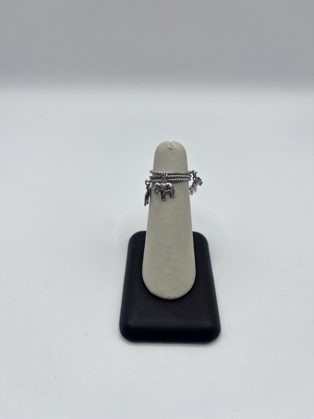 Silver Tone Stackable Elephant Rings - image 1