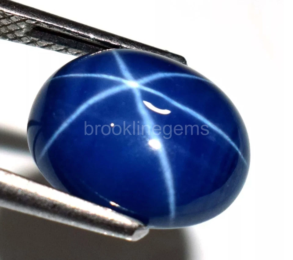 15.90 Ct Certified Loose Gemstone Blue Corundum Star Sapphire Oval Cabochon 5ATQ - Image 4 of 4