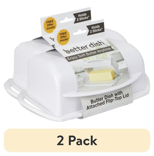 Butter Dish W/ Flip Top Lid Shatterproof Dishwasher Safe Holds 8 oz of Butter - Picture 3 of 3