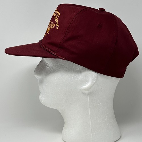 Vintage West Coast Concrete Pumping Hat Cap Red 90s Stanwood Snapback Rope Cord - Picture 6 of 9