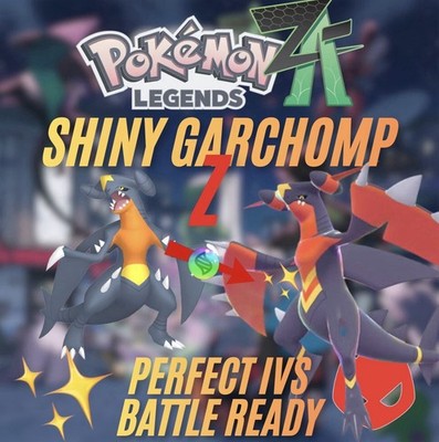 POKEMON LEGENDS ZA SHINY MEGA GARCHOMP Z RANKED READY LV 1-100  ALPHA MAX IV,EV