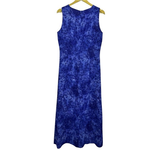 Vintage Dark Floral Maxi Dress Size 8 Blue Sheer Whimsigoth Fairy Cottage Y2K - Picture 4 of 7
