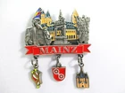Mainz Metal Magnet with 3 Charms Souvenir Germany Carnival Hesse