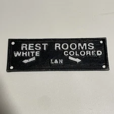 Cast-Iron Segregation Sign Vtg L&N Railroad Restroom