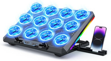 Laptop Cooling Pad, 12 Quiet Fans, Slim Portable for 12-17.3 Inch Laptop Cooler