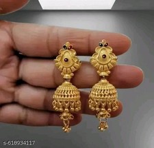 Designer Golden Earrings For Woman Partywear Jewellery Indian Look