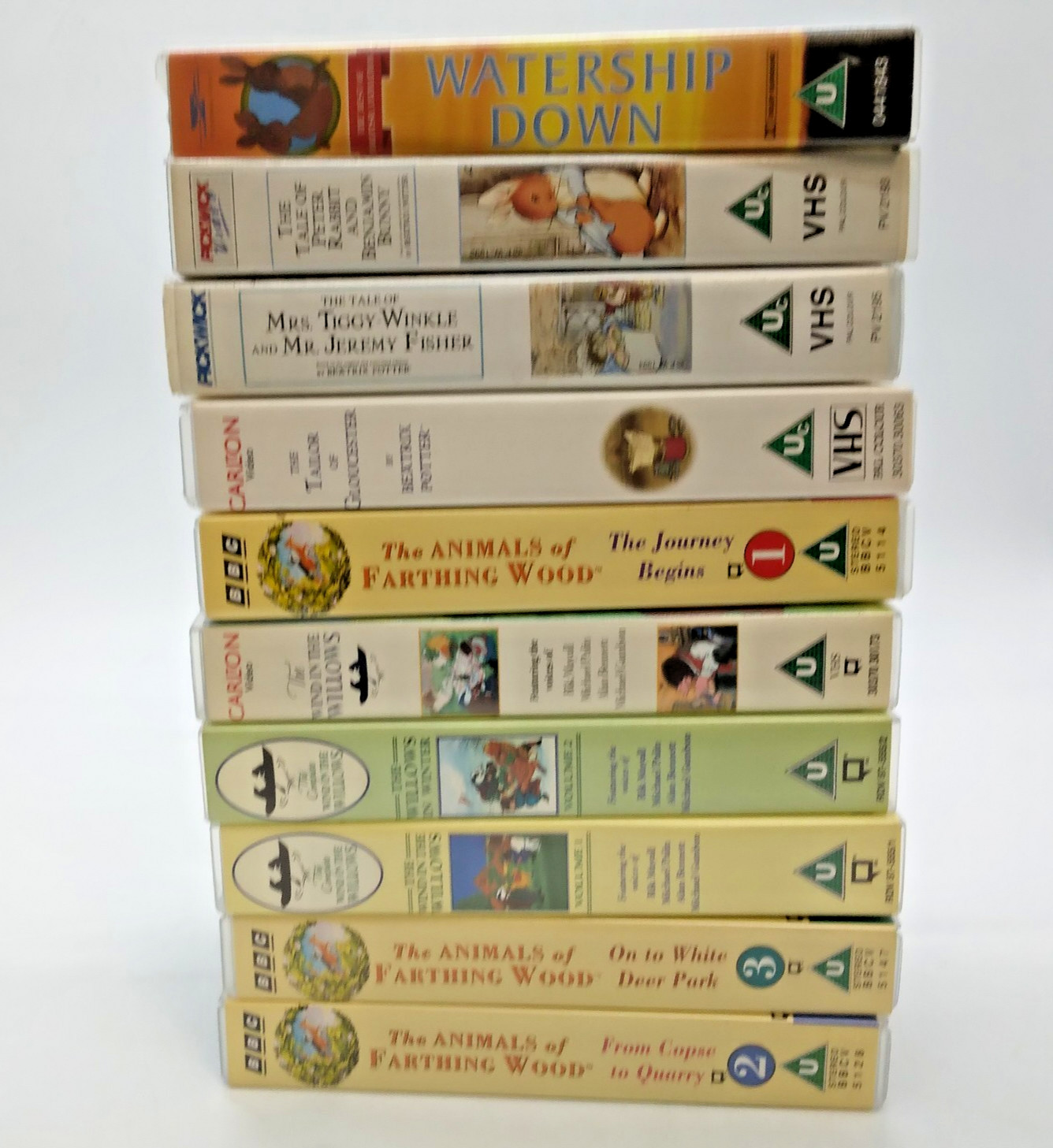 X10 VHS Video Bundle Animal Themed Cartoons, Farthing Wood / Wind in the Willows