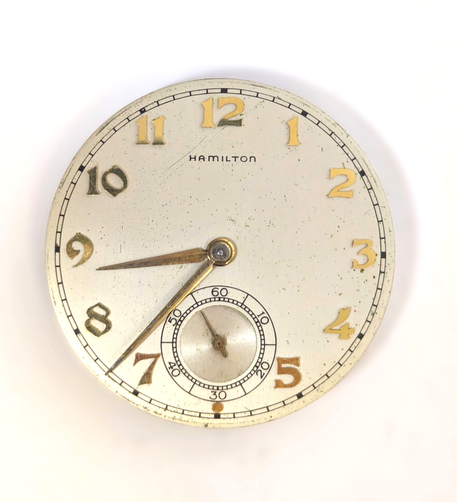 Vintage 17 Jewel Hamilton Pocket Watch Movement, Size 10, 38.5mm