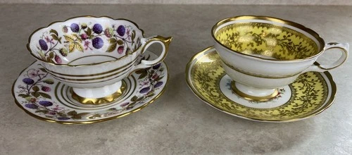 Royal Stafford Golden Bramble & Grosvenor  Tea Cup And Saucer Sets